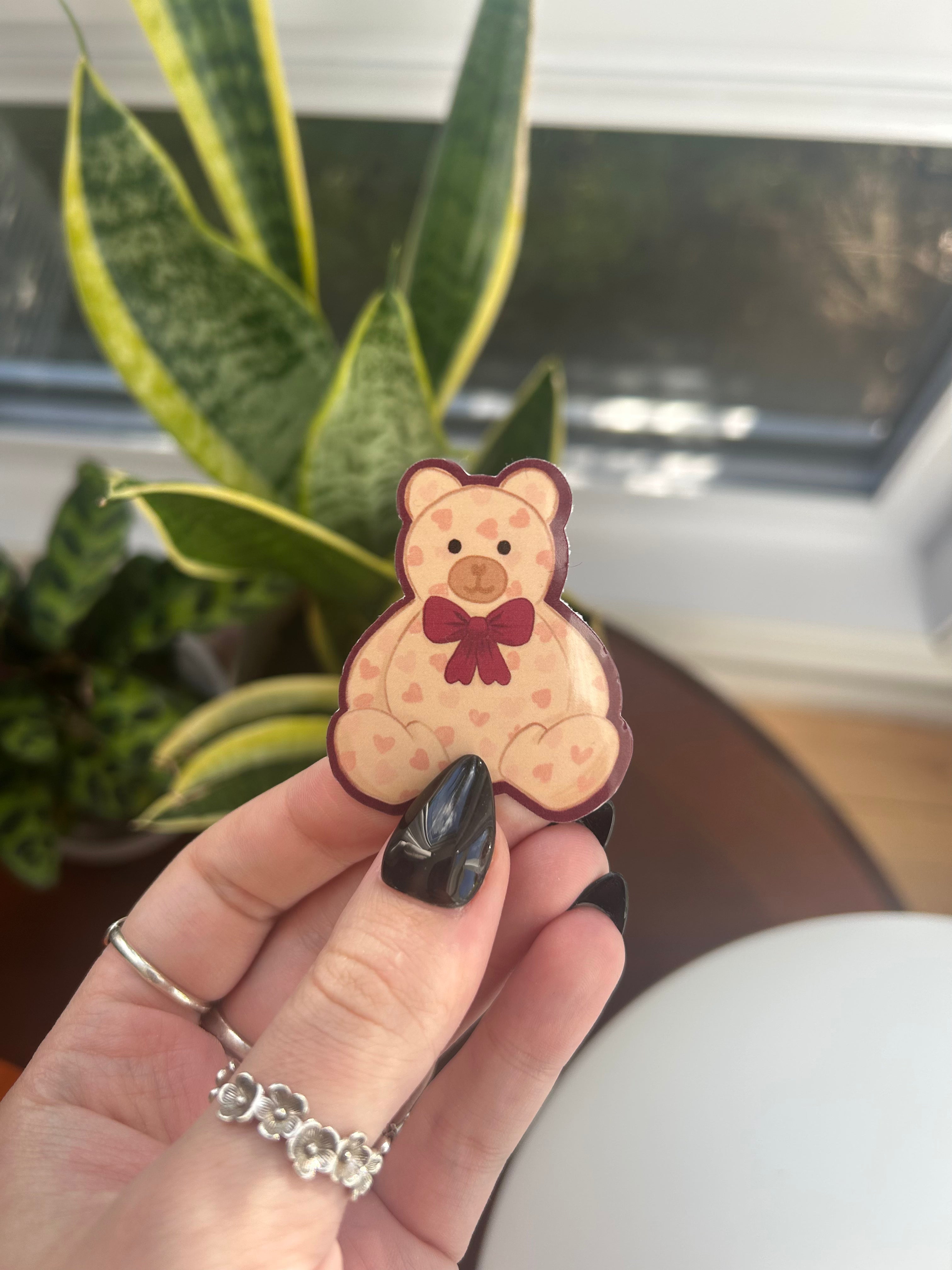 Valentine teddy bear vinyl sticker