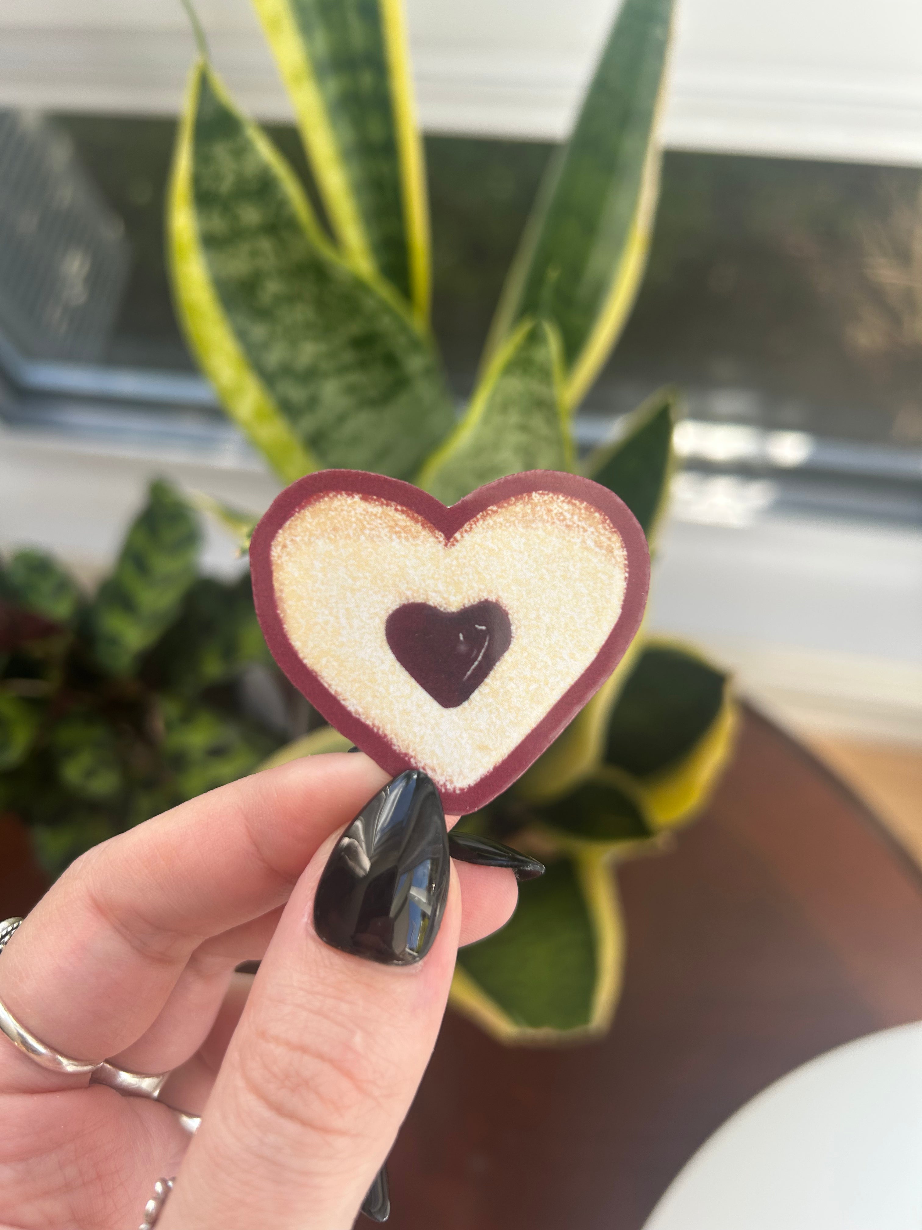 Heart shaped cookie vinyl sticker