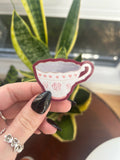 Cute tea cup vinyl sticker